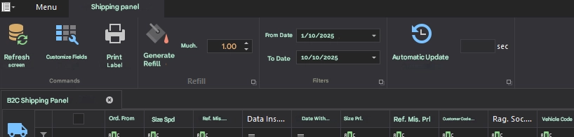 detail of the silwa refill screen, useful for avoiding unexpected events during seasonal peaks