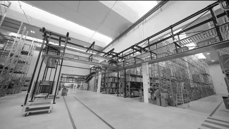 dynamic warehouse location with roller conveyors