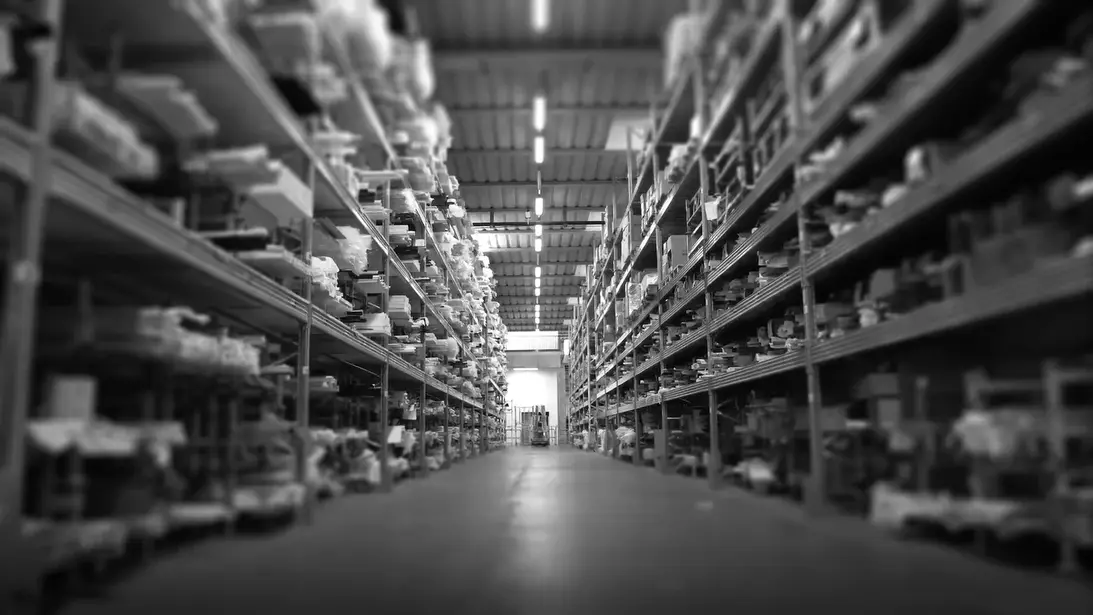 A well-organised warehouse stocked with bathroom fittings in Samo