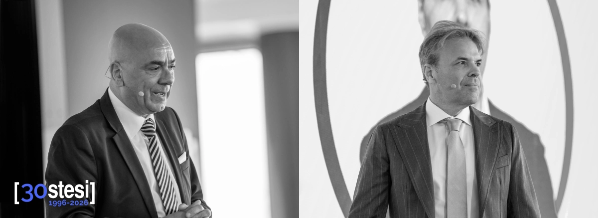 Stefano Cudicio and Enzo Cancian at the 30th anniversary of Stesi on stage