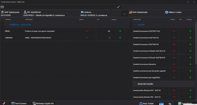 Warehouse flow and logistics managed using the Silwa suite: software screenshot