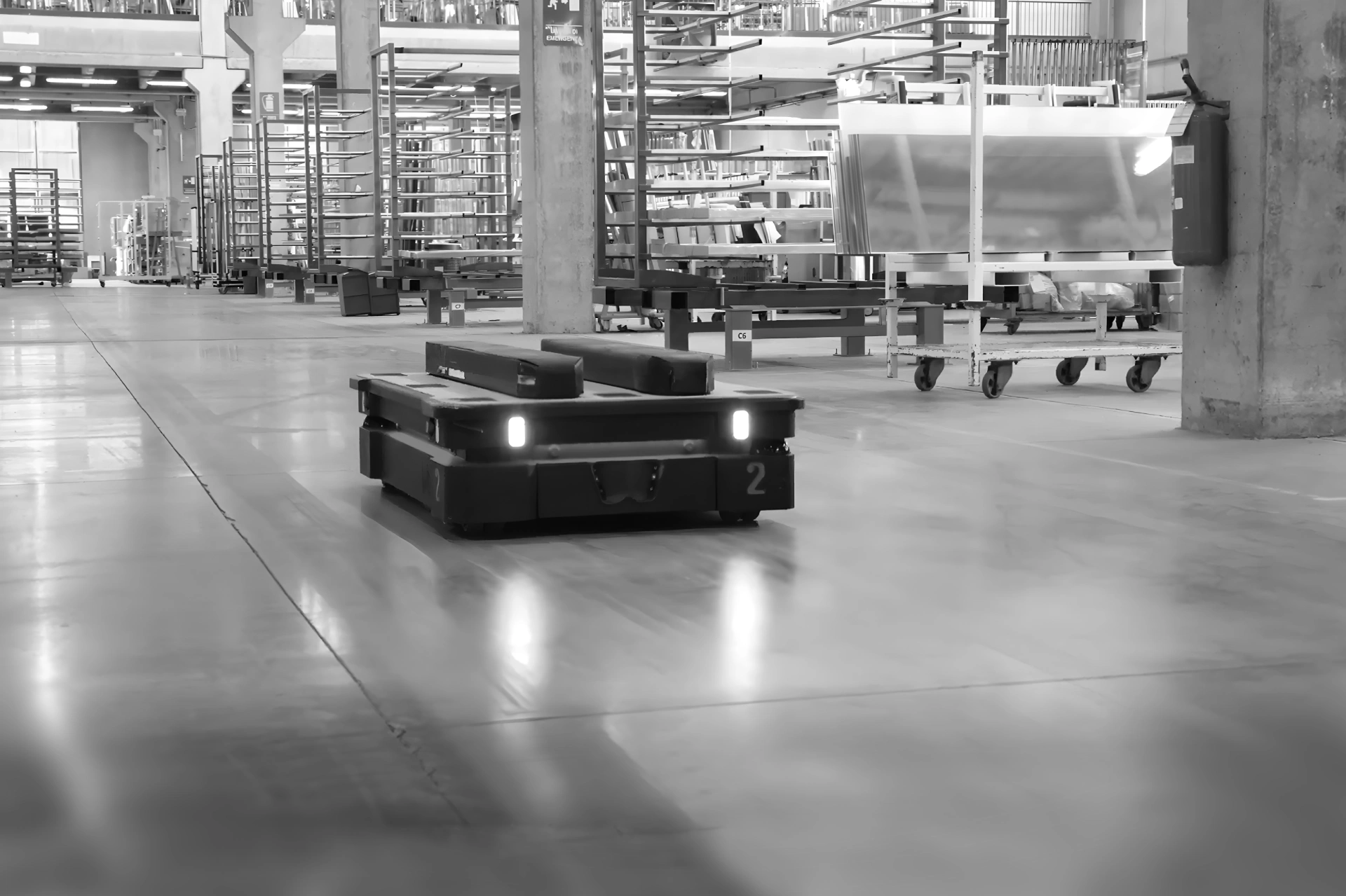The use of Automated Guided Vehicles (AGV robots) in logistics