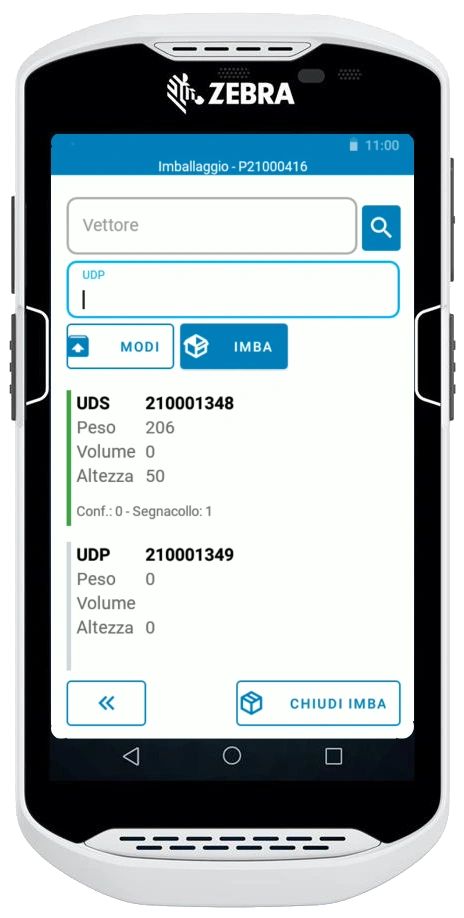 logistica prodotti elettronici: interfaccia software WMS per imballaggio